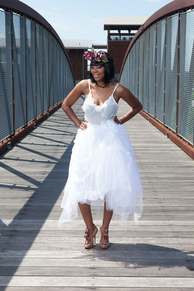 Offbeat Bridal Embroidered Midi Tutu - Blondie Jones