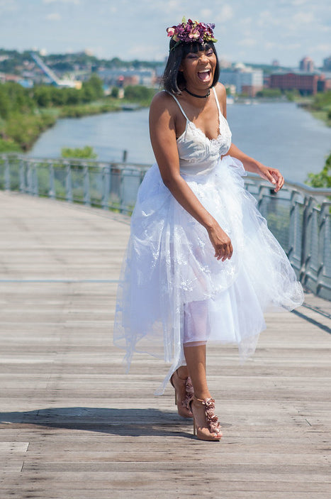 Offbeat Bridal Embroidered Midi Tutu - Blondie Jones